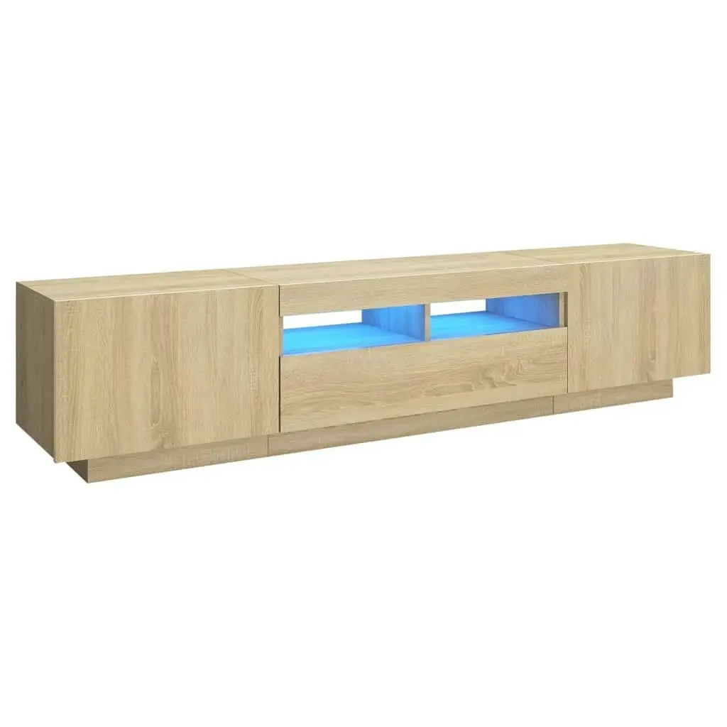 TV Cabinet with LED Lights Sonoma Oak 180x35x40 cm 3081900