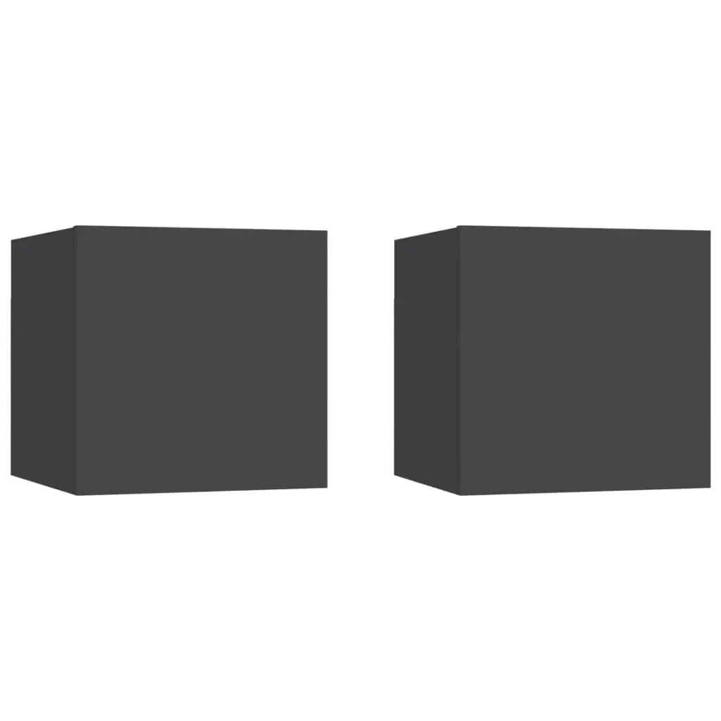 Wall Mounted TV Cabinets 2 pcs Grey 30.5x30x30 cm 804488