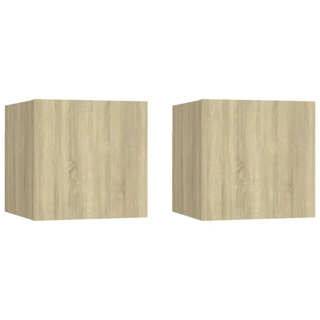 Wall Mounted TV Cabinets 2 pcs Sonoma Oak 30.5x30x30 cm 804491