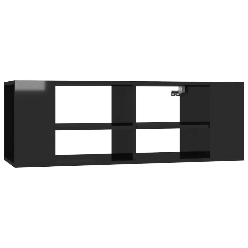 Wall-Mounted TV Cabinet High Gloss Black 102x35x35 cm Engineered Wood 806245