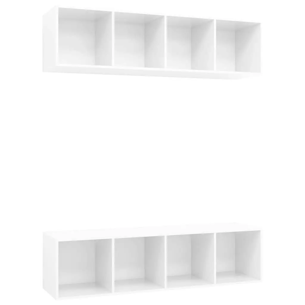 Wall-mounted TV Cabinets 2 pcs High Gloss White Engineered Wood 3079787