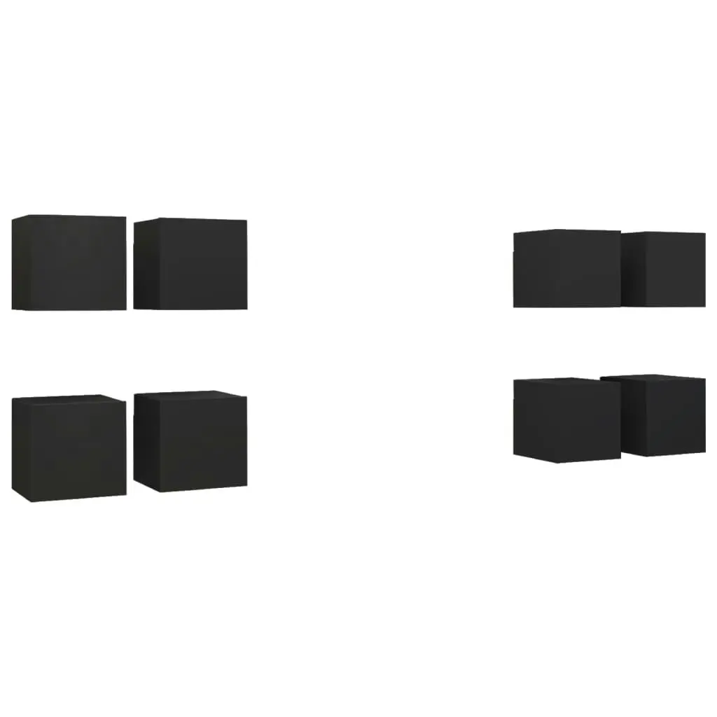 Wall Mounted TV Cabinets 8 pcs Black 30.5x30x30 cm 3078844