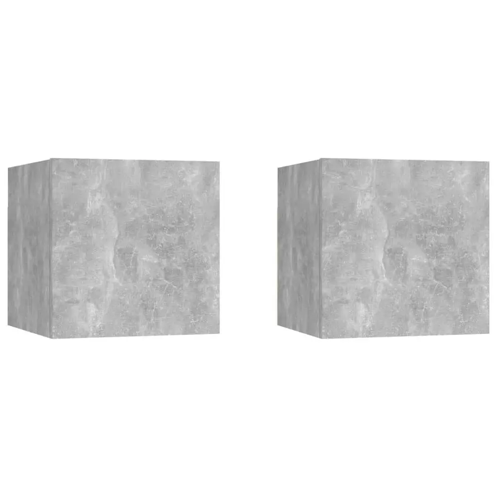 Wall Mounted TV Cabinets 2 pcs Concrete Grey 30.5x30x30 cm 804494