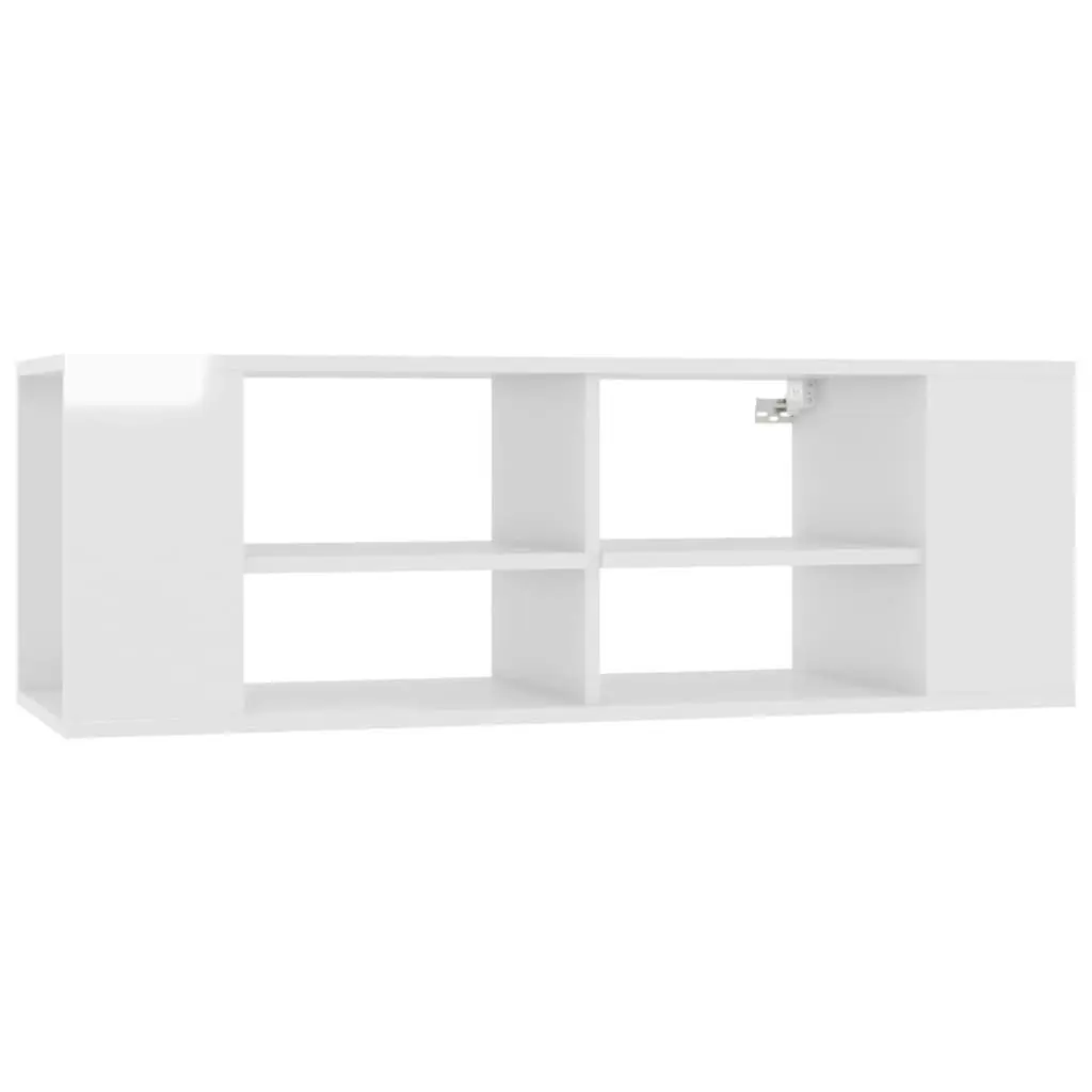 Wall-Mounted TV Cabinet High Gloss White 102x35x35 cm Engineered Wood 806244