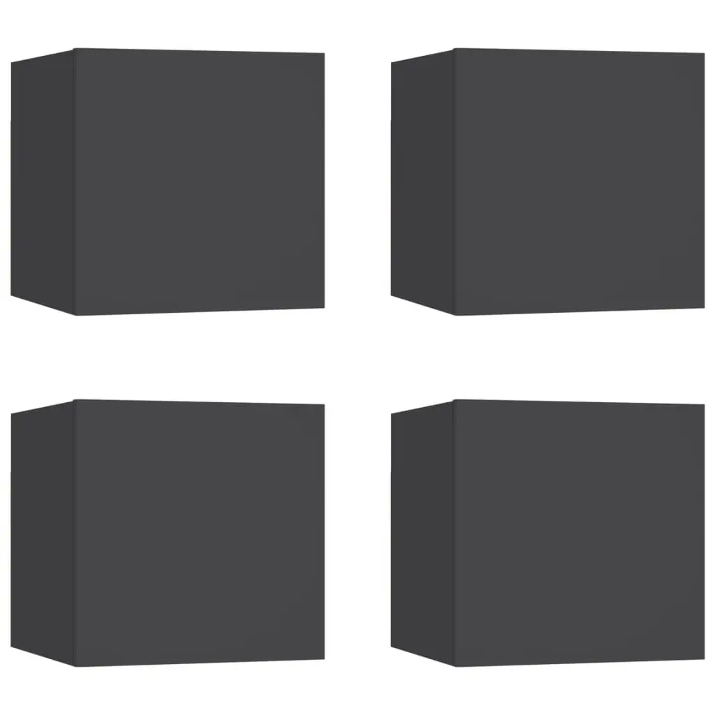 Wall Mounted TV Cabinets 4 pcs Grey 30.5x30x30 cm 804489