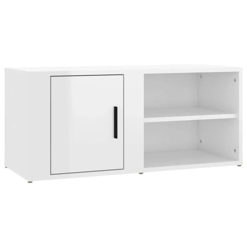 TV Cabinet High Gloss White 80x31.5x36 cm Engineered Wood 819440