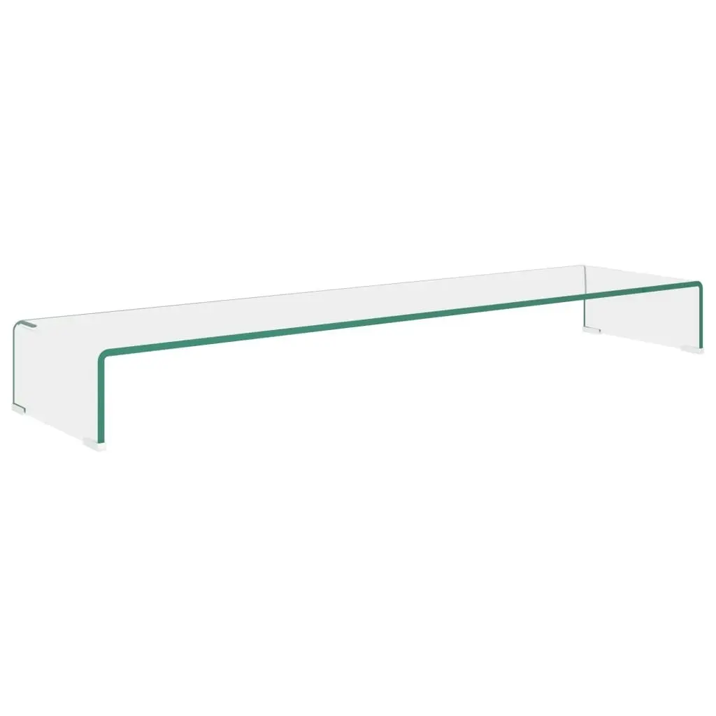 TV Stand/Monitor Riser Glass Clear 120x30x13 cm 244133