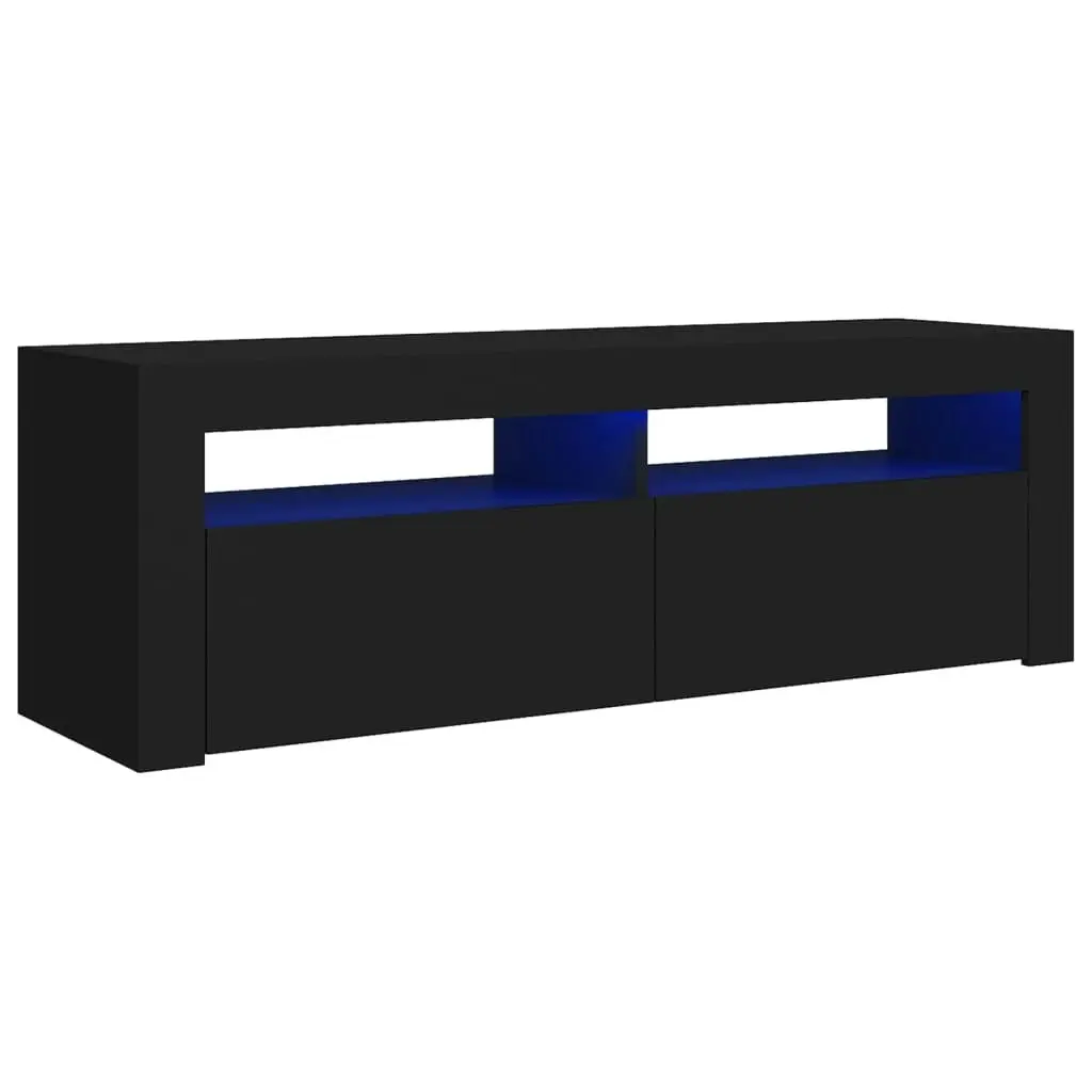 TV Cabinet with LED Lights Black 120x35x40 cm 804311