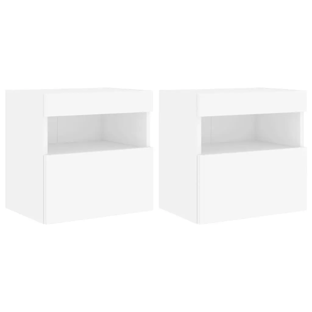 TV Wall Cabinets with LED Lights 2 pcs White 40x30x40 cm 837170