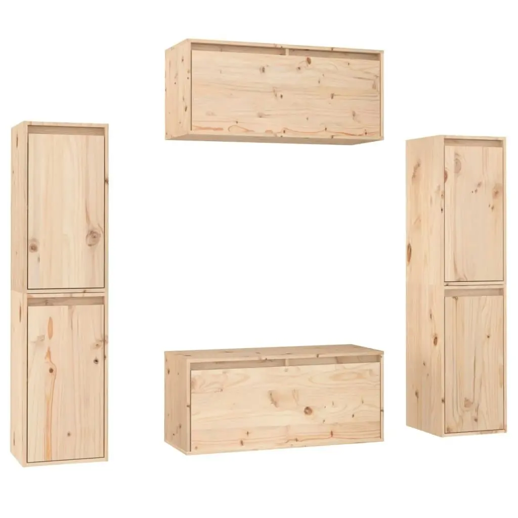 TV Cabinets 6 pcs Solid Wood Pine 3100264