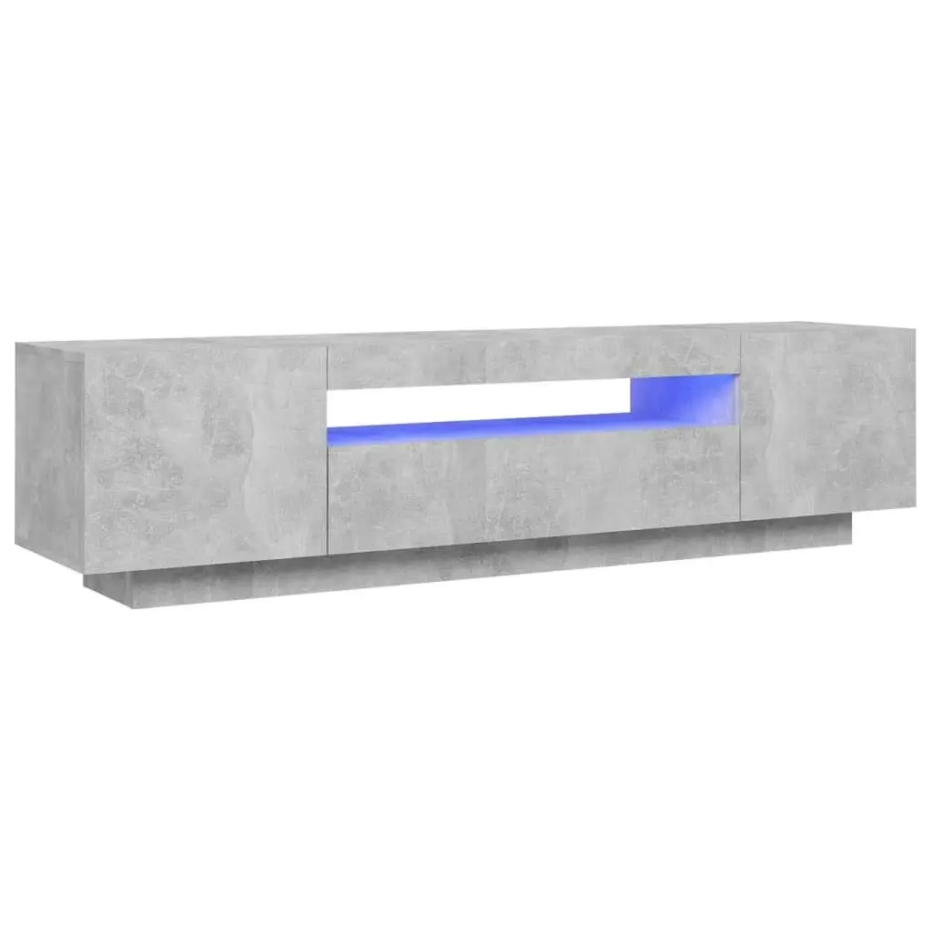 TV Cabinet with LED Lights Concrete Grey 160x35x40 cm 804431