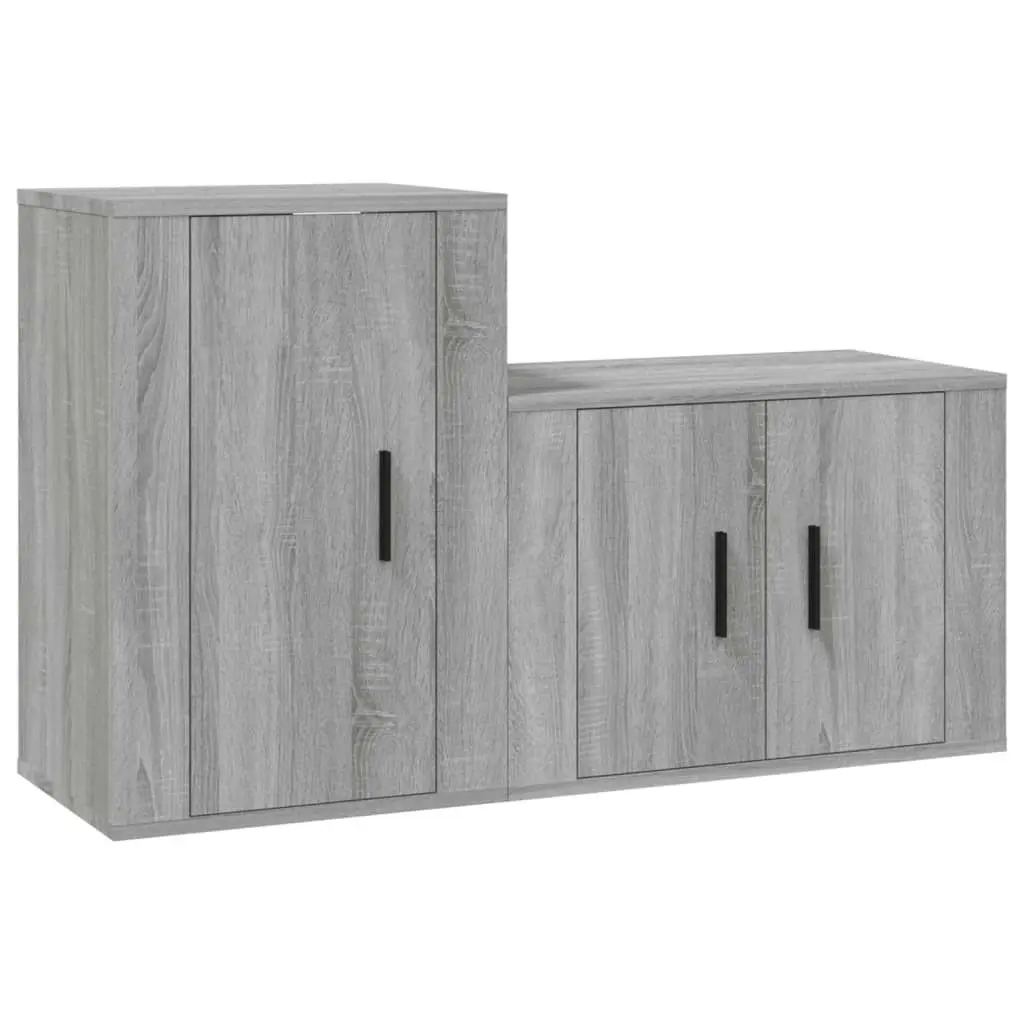 2 Piece TV Cabinet Set Grey Sonoma Engineered Wood 3188396