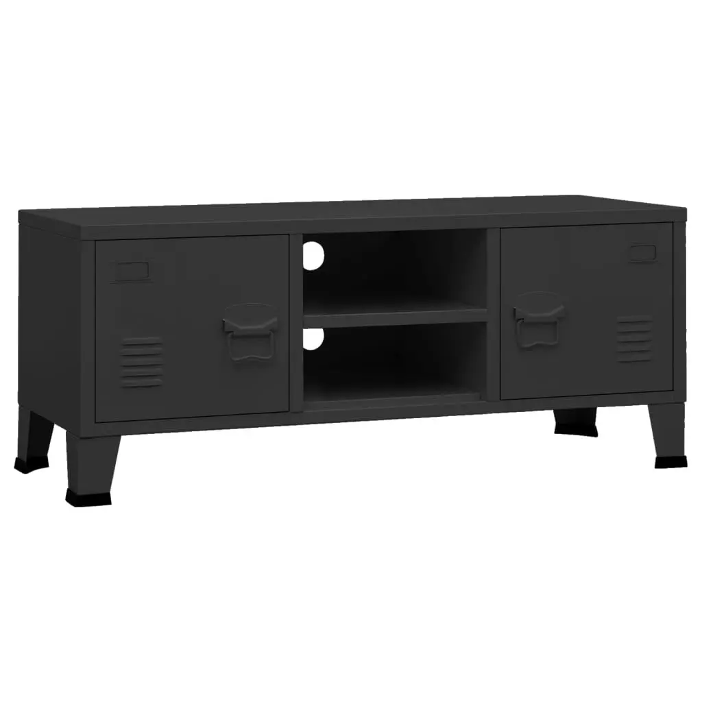 Industrial TV Cabinet Black 105x35x42 cm Metal 339618