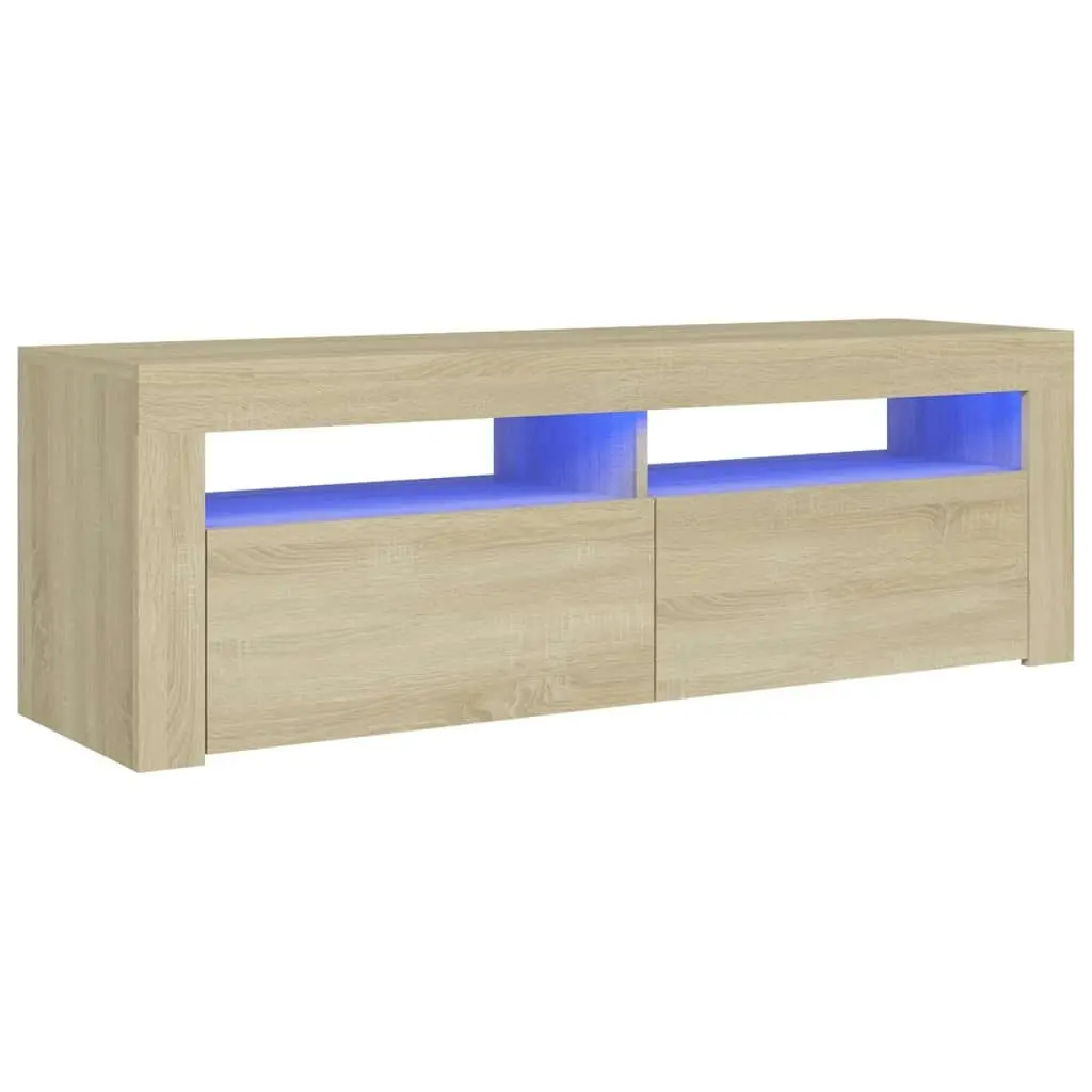 TV Cabinet with LED Lights Sonoma Oak 120x35x40 cm 804313