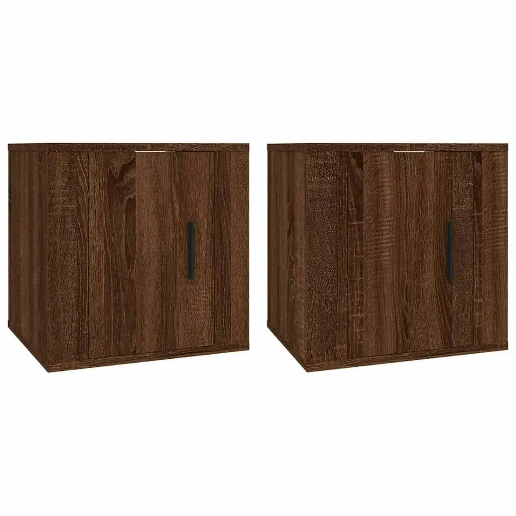 Wall Mounted TV Cabinets 2 pcs Brown Oak 40x34.5x40 cm 816655