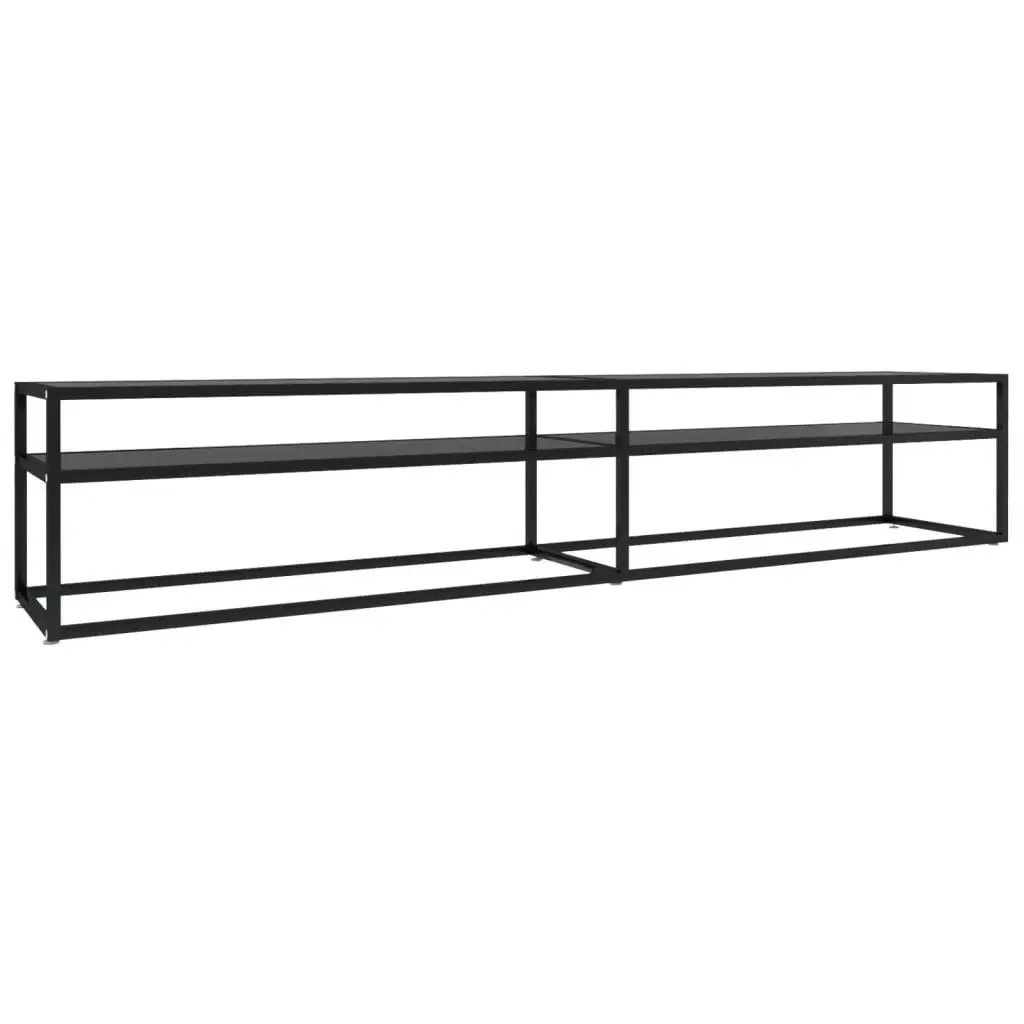 TV Cabinet Black 220x40x40.5 cm Tempered Glass 331731