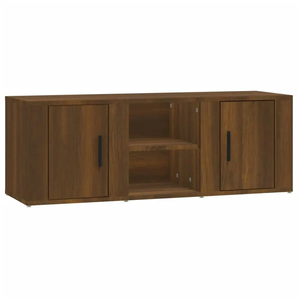 TV Cabinet Brown Oak 100x31.5x35 cm Engineered Wood 819435