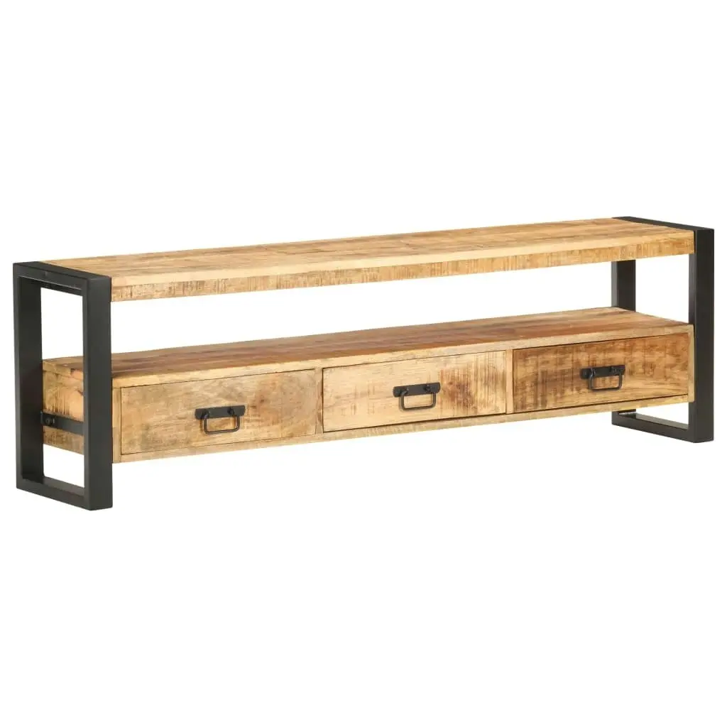 TV Cabinet 150x30x45 cm Solid Rough Mango Wood 320788