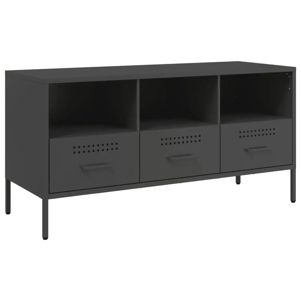 TV Cabinet Black 100.5x39x50.5 cm Cold-rolled Steel 843036