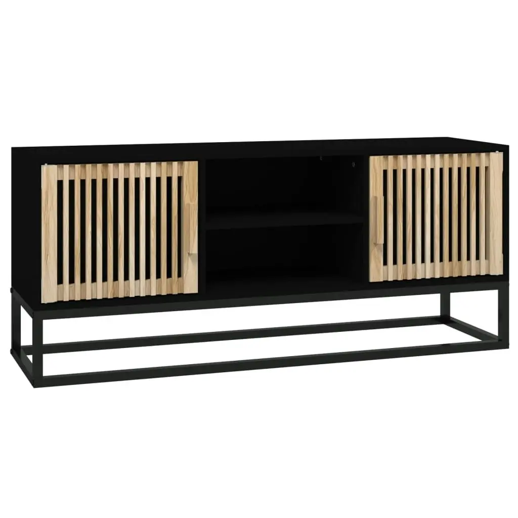 TV Cabinet Black 105x30x45 cm Engineered Wood and Iron 352098