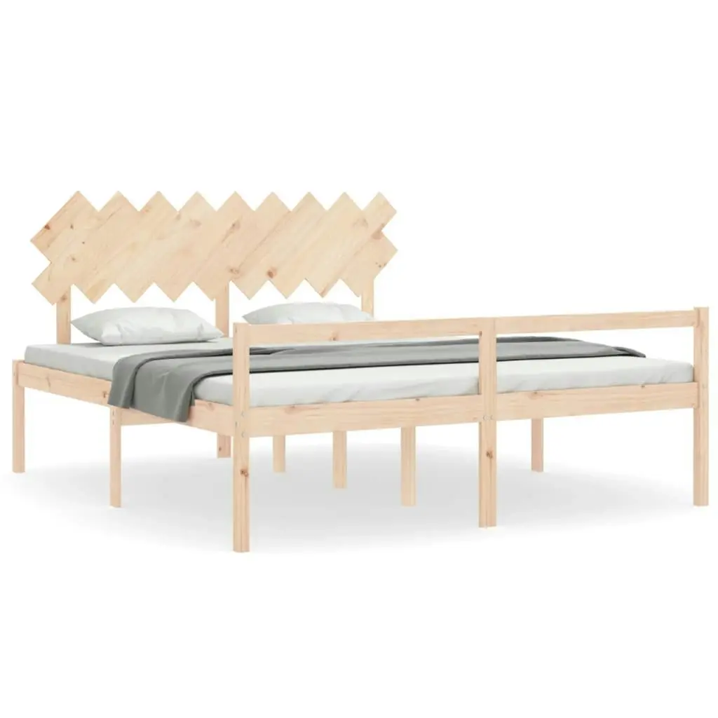 Senior Bed without Mattress 183x203 cm King Solid Wood 3195561