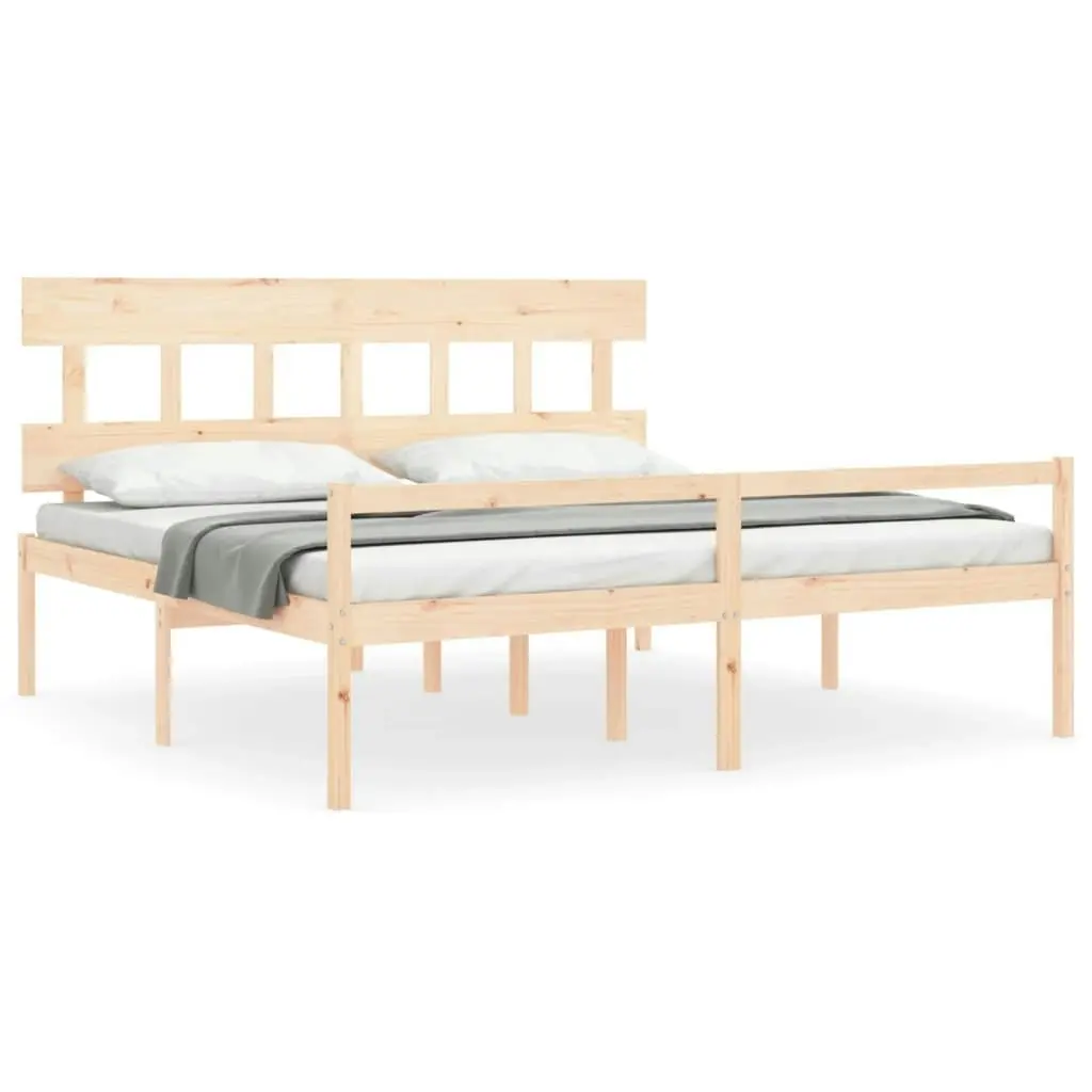 Senior Bed without Mattress 183x203 cm King Solid Wood 3195431