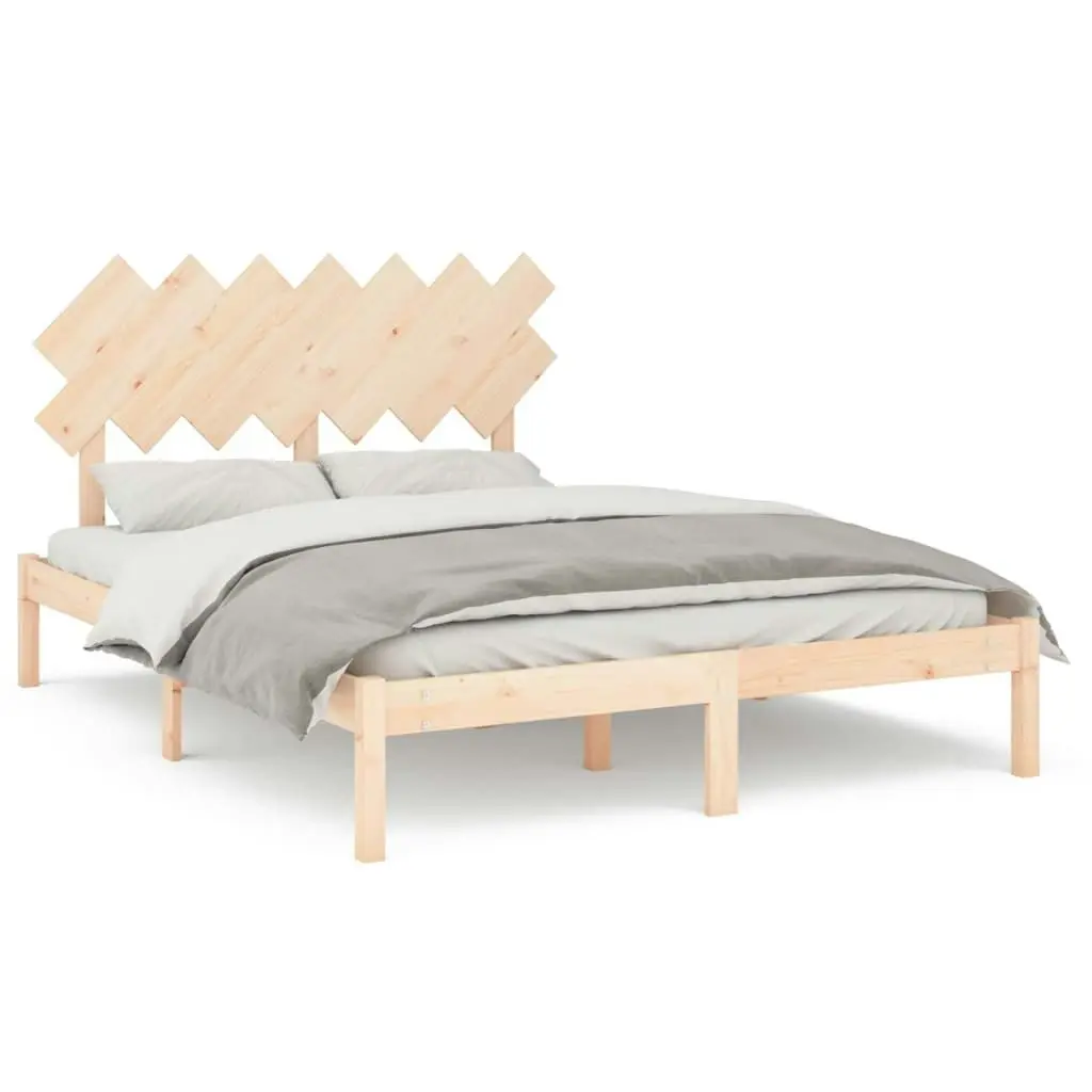 Bed Frame 153x203 cm Queen Size Solid Wood 3104873