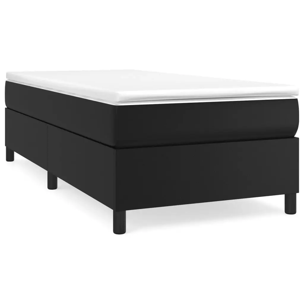 Bed Frame Black 106x203 cm King Single Size Faux Leather 3121083