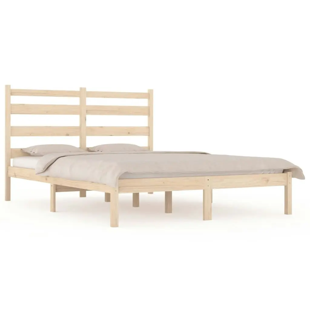 Bed Frame Solid Wood Pine 153x203 cm Queen Size 3103653