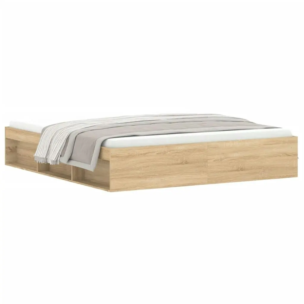 Bed Frame Sonoma Oak 183x203 cm King Size 3203882