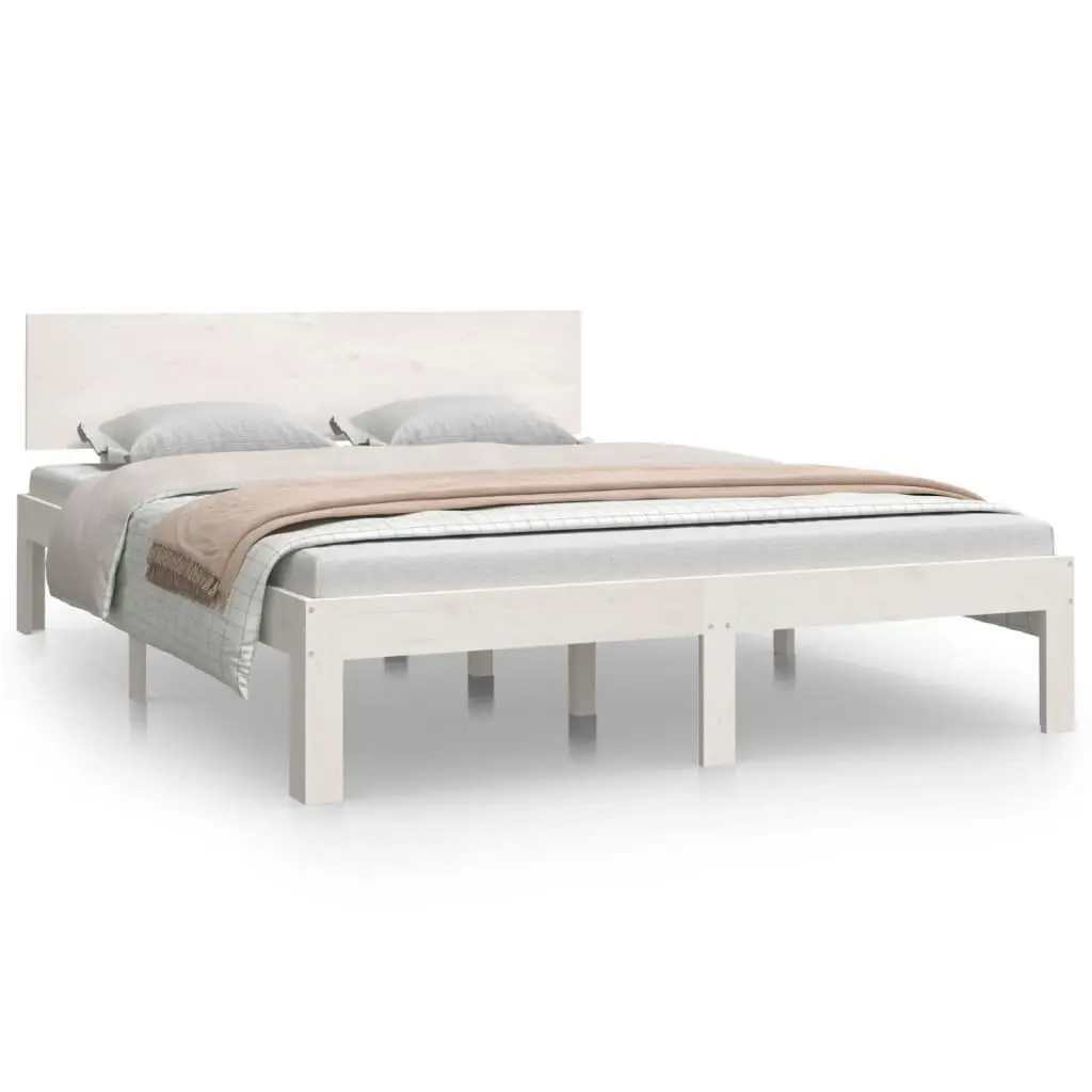 Bed Frame without Mattress White 135x190 cm 810471