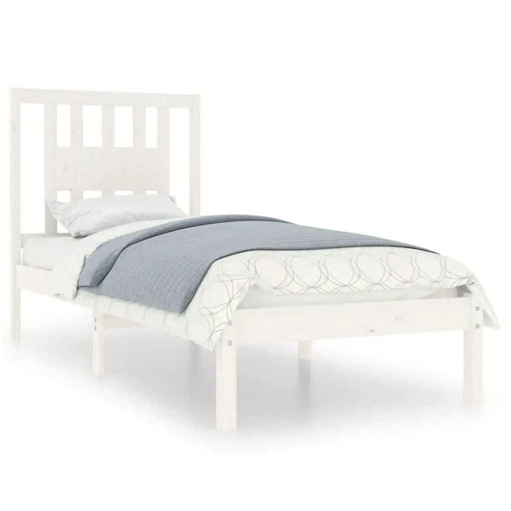 Bed Frame without Mattress White Solid Wood 90x190 cm 3104029