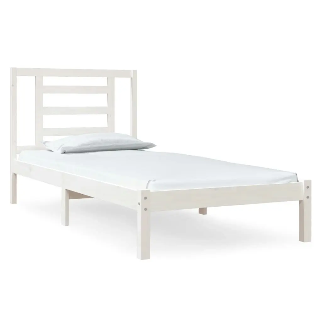 Bed Frame without Mattress White 90x190 cm Solid Wood Pine 3104314