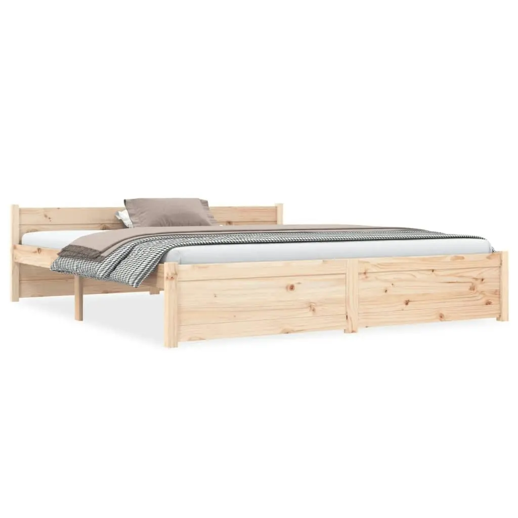 Bed Frame Solid Wood 153x203 cm Queen Size 815049