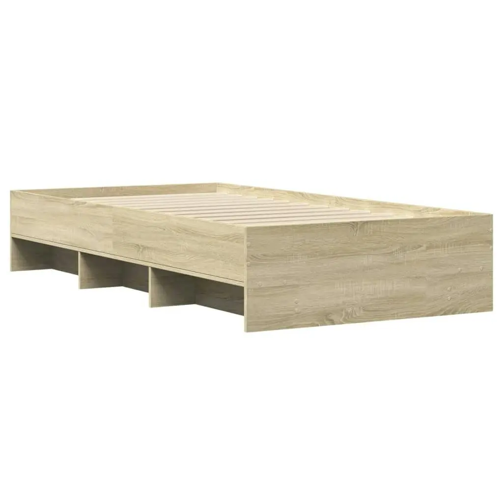 Bed Frame Sonoma Oak 90x190 cm Engineered Wood 3295704