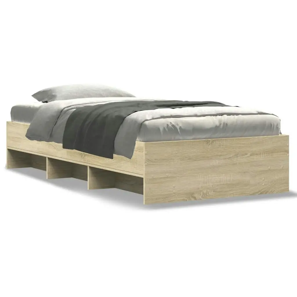 Bed Frame Sonoma Oak 90x190 cm Engineered Wood 3295704