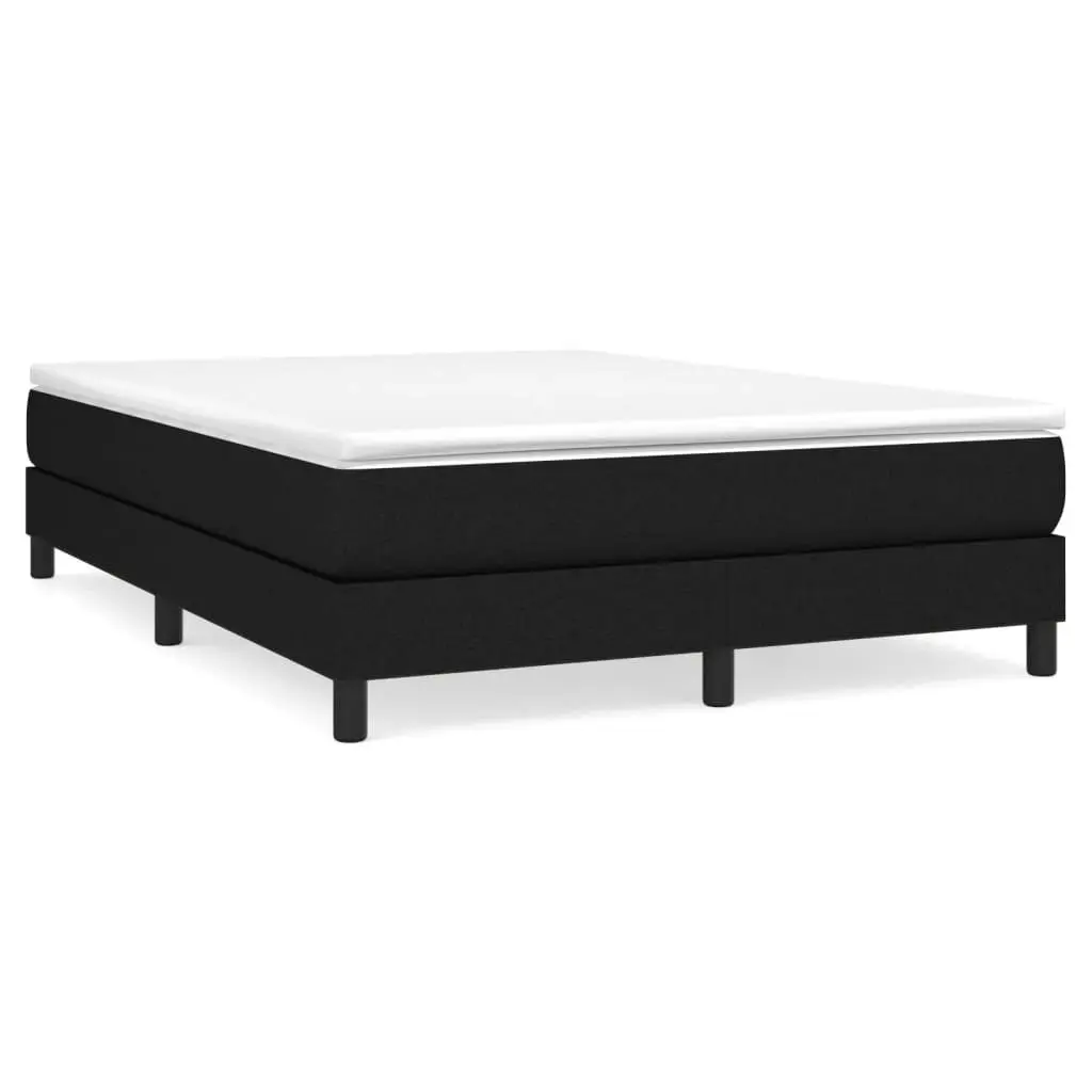 Box Spring Bed with Mattress Black 137x187 cm Double Size Fabric 3144117