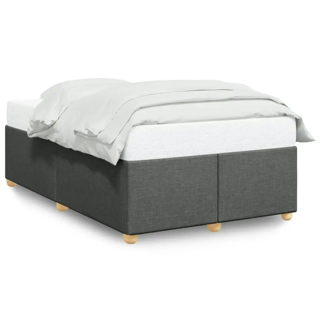 Bed Frame without Mattress Dark Grey Double Fabric 3284786