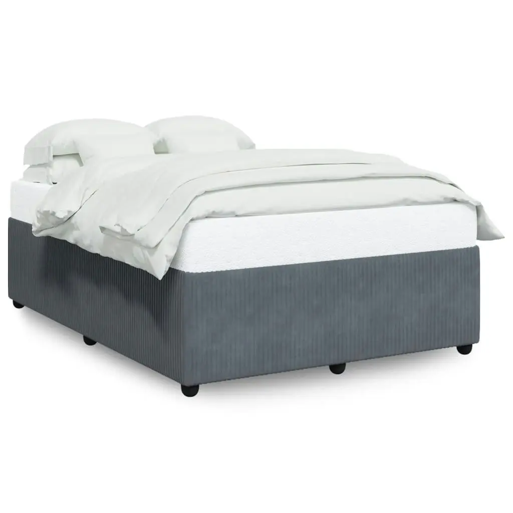 Bed Frame without Mattress Dark Grey Double Velvet 3285084