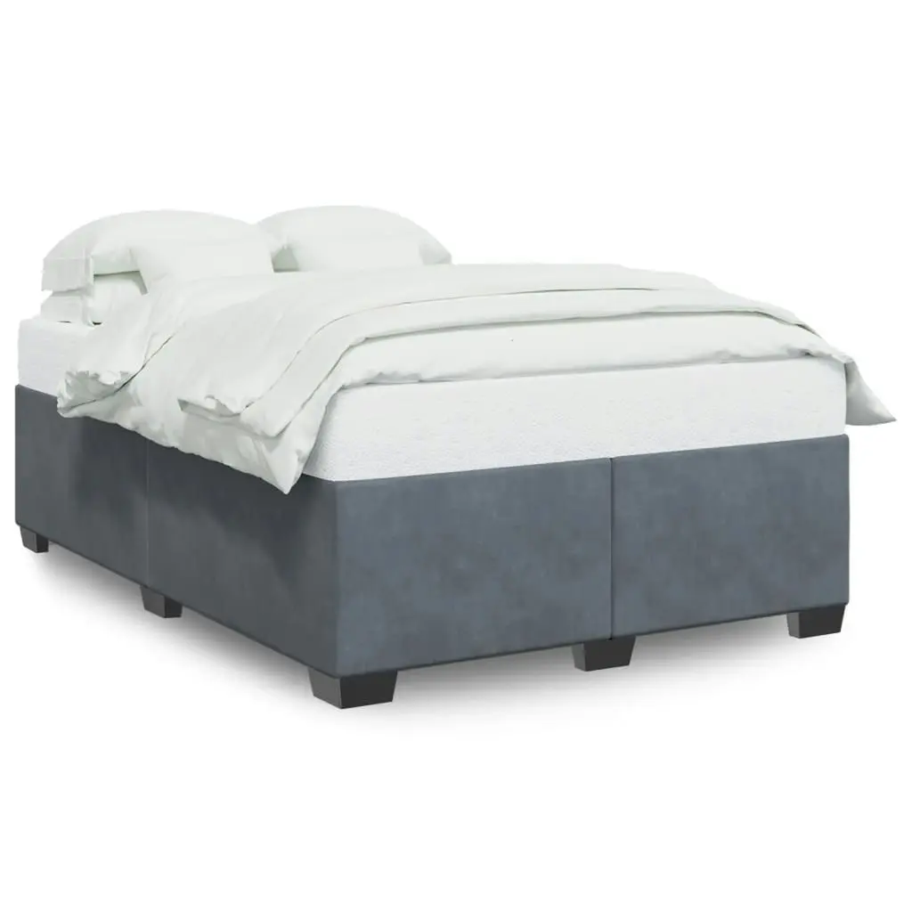 Bed Frame without Mattress Dark Grey??Double Velvet 3284683