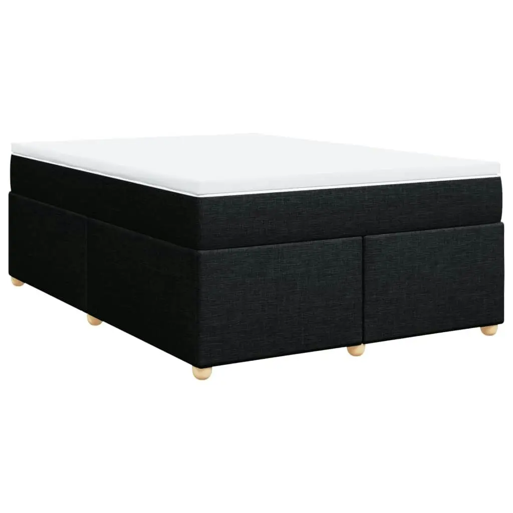 Box Spring Bed with Mattress Black Double Fabric 3285425