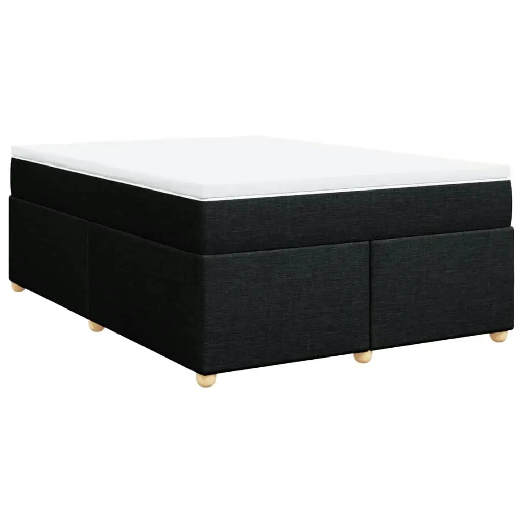 Box Spring Bed with Mattress Black Queen Fabric 3285427