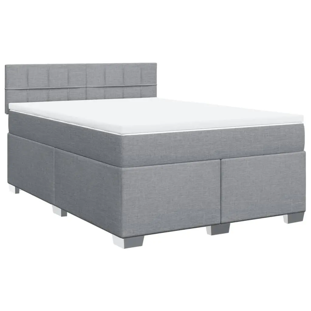 Box Spring Bed with Mattress Dark Grey Double Fabric 3286082