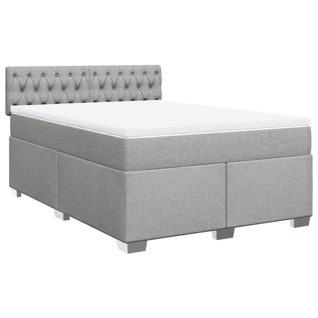 Box Spring Bed with Mattress Dark Grey Queen Fabric 3286092