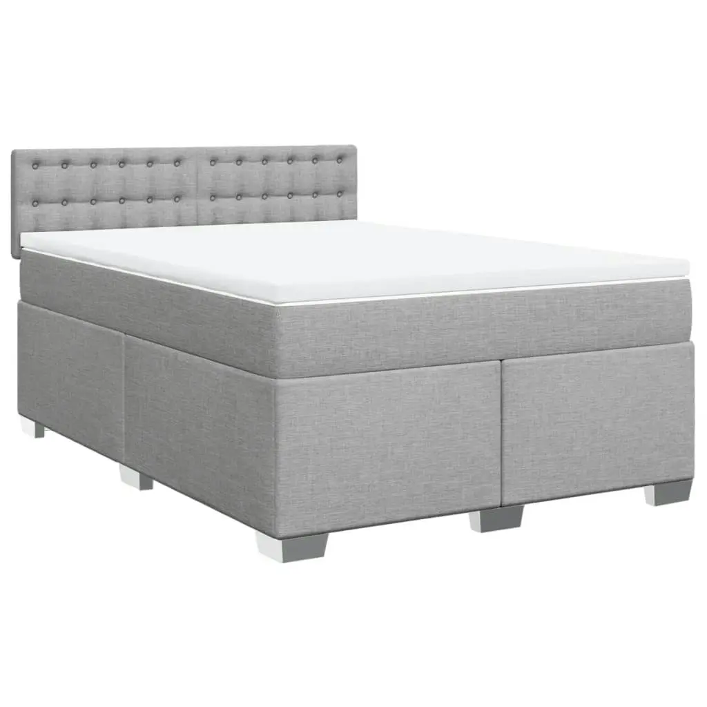 Box Spring Bed with Mattress Dark Grey Queen Fabric 3286094