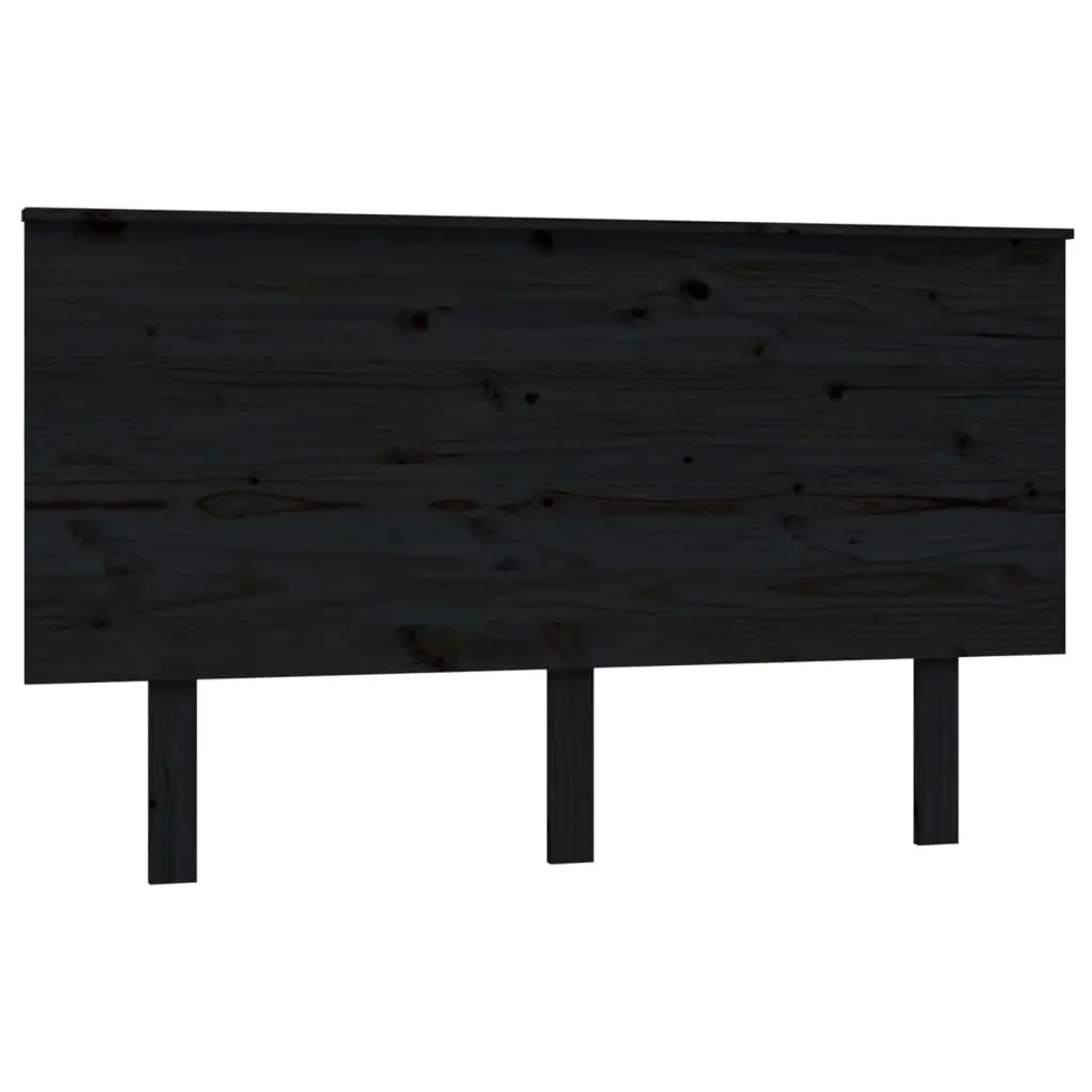 Bed Headboard Black 139x6x82.5 cm Solid Wood Pine 819169