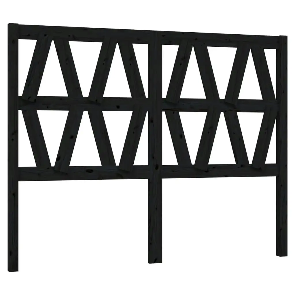 Bed Headboard Black 156 cm Solid Wood Pine 818629