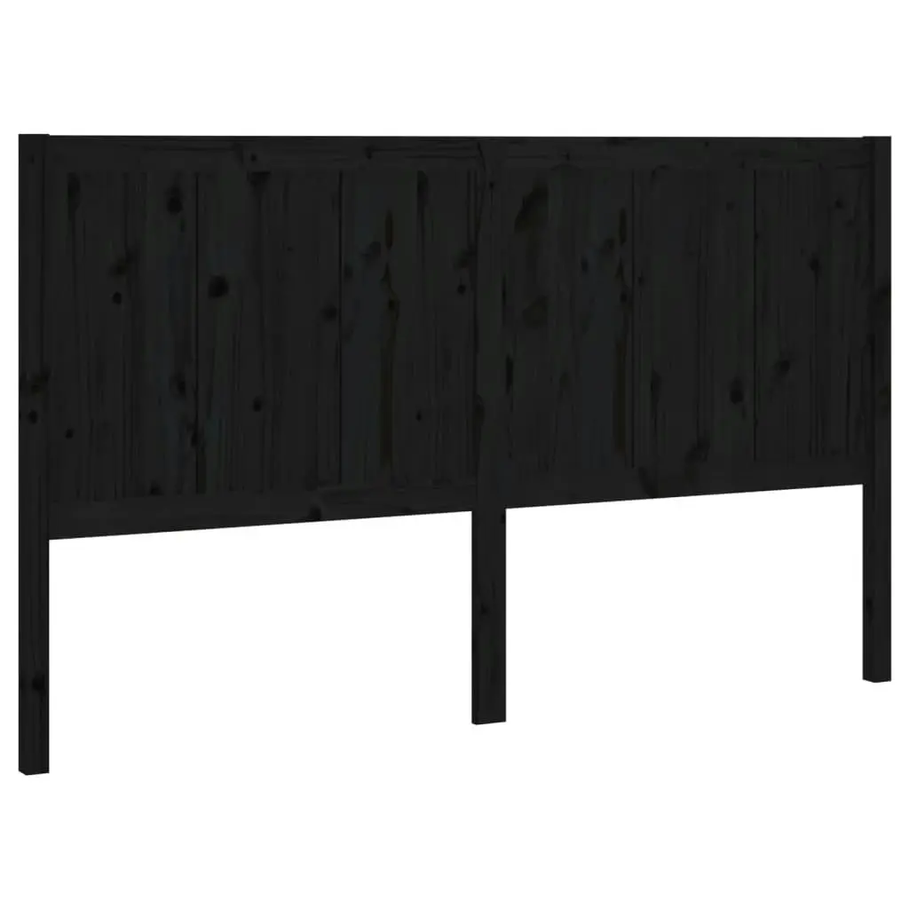 Bed Headboard Black 185.5 cm Solid Pine Wood 818109