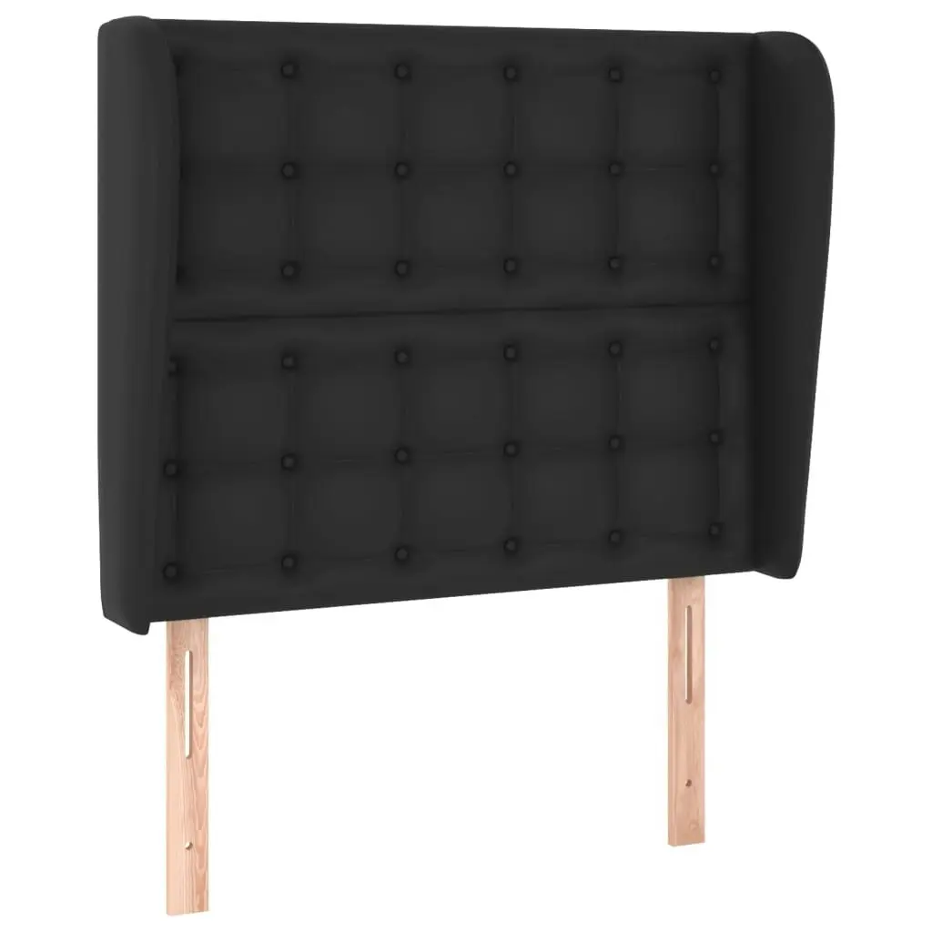 Headboard with Ears Black 83x23x118/128 cm Faux Leather 3118028