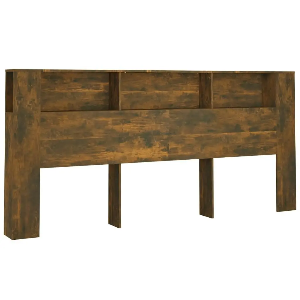 Headboard Cabinet Smoked Oak 220x18.5x104.5 cm 817282